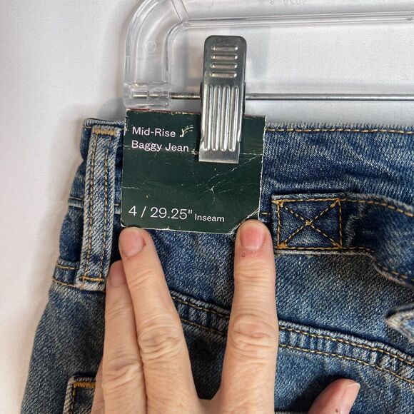 Wild Fable NWT Mid Rise Baggy Denim Jean Slouchy Back Cinch Tab Size 4/29 - Picture 8 of 11